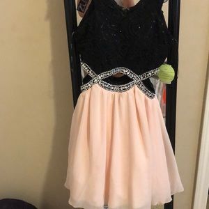 Pink short prom dress